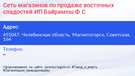 Нажмите, чтобы скачать визитку Сеть магазинов по продаже восточных сладостей ИП Байрамлы Ф С - визитка