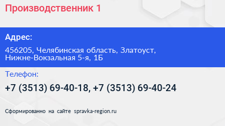 Производственник 1 - визитка