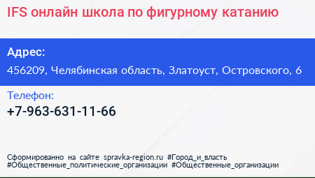 IFS онлайн школа по фигурному катанию - визитка