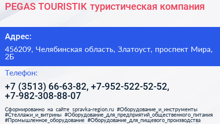 PEGAS TOURISTIK туристическая компания - визитка