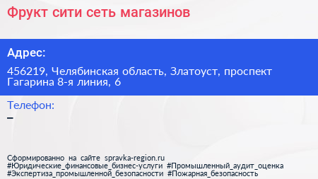 Фрукт сити сеть магазинов - визитка
