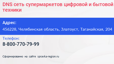 DNS сеть супермаркетов цифровой и бытовой техники - визитка