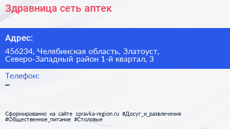 Здравница сеть аптек - визитка