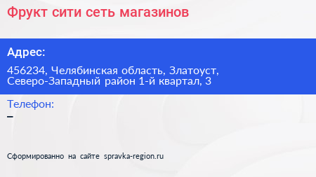 Фрукт сити сеть магазинов - визитка
