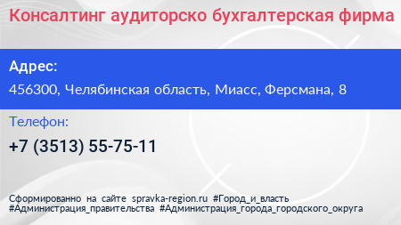 Консалтинг аудиторско бухгалтерская фирма - визитка