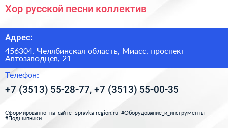 Хор русской песни коллектив - визитка