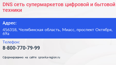 DNS сеть супермаркетов цифровой и бытовой техники - визитка