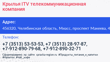 Крылья ITV телекоммуникационная компания - визитка