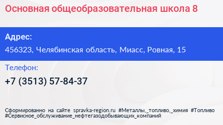 Основная общеобразовательная школа 8 - визитка