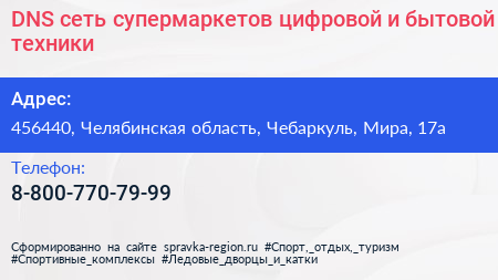 DNS сеть супермаркетов цифровой и бытовой техники - визитка