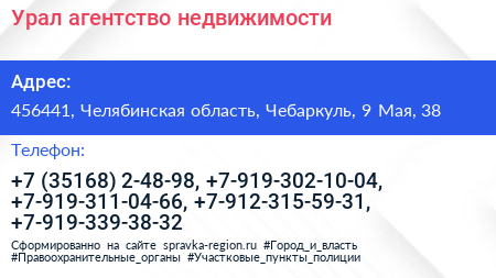 Урал агентство недвижимости - визитка