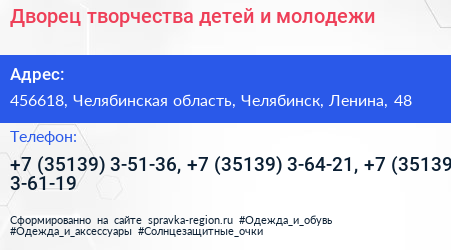 Дворец творчества детей и молодежи - визитка