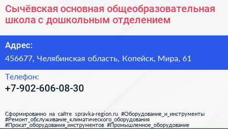Сычёвская основная общеобразовательная школа c дошкольным отделением - визитка