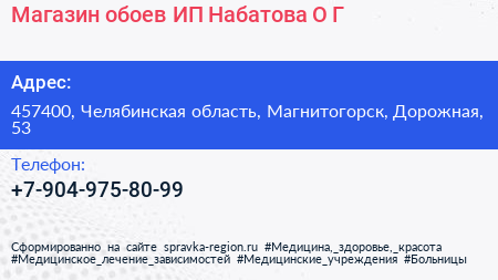 Магазин обоев ИП Набатова О Г  - визитка