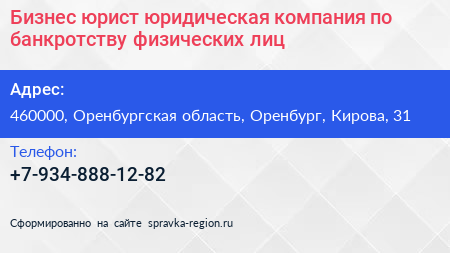 Бизнес юрист юридическая компания по банкротству физических лиц - визитка