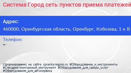 Система Город сеть пунктов приема платежей - визитка