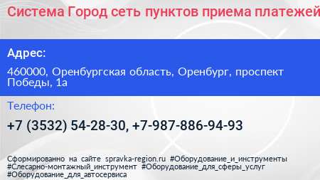 Система Город сеть пунктов приема платежей - визитка