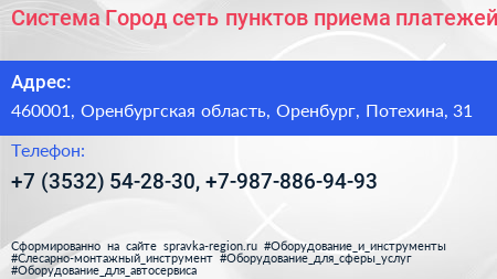 Система Город сеть пунктов приема платежей - визитка