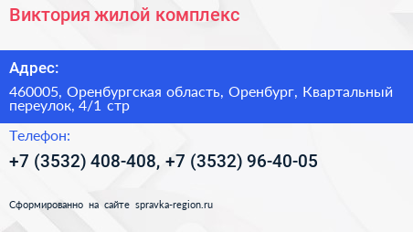 Виктория жилой комплекс - визитка