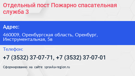 Отдельный пост Пожарно спасательная служба 3 - визитка