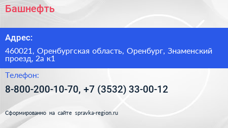 Башнефть - визитка