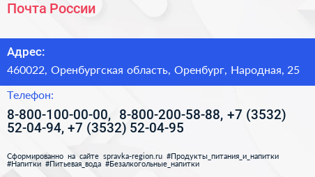 Почта России - визитка