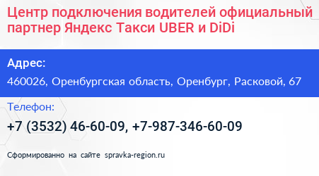 Центр подключения водителей официальный партнер Яндекс Такси UBER и DiDi - визитка