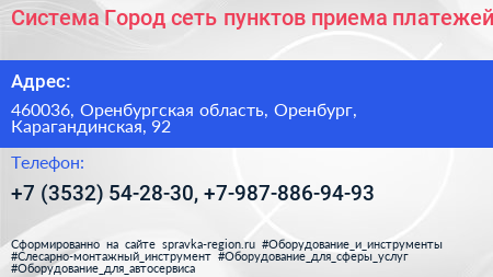 Система Город сеть пунктов приема платежей - визитка