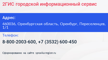 2ГИС городской информационный сервис - визитка