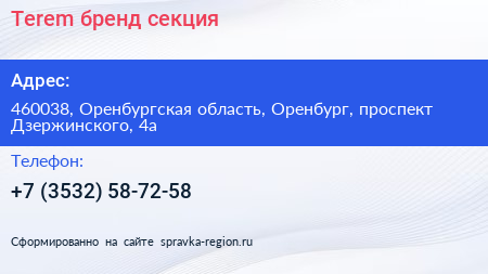 Terem бренд секция - визитка