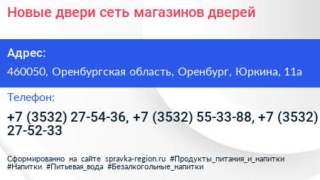 Новые двери сеть магазинов дверей - визитка