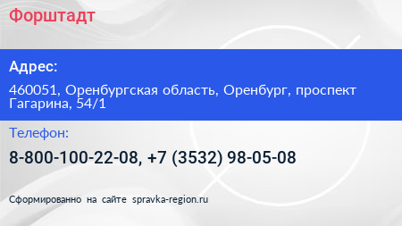 Форштадт - визитка