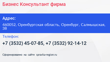 Бизнес Консультант фирма - визитка