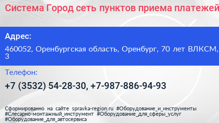 Система Город сеть пунктов приема платежей - визитка