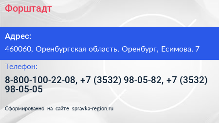 Форштадт - визитка