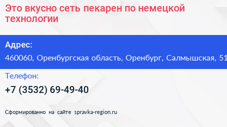 Это вкусно сеть пекарен по немецкой технологии - визитка