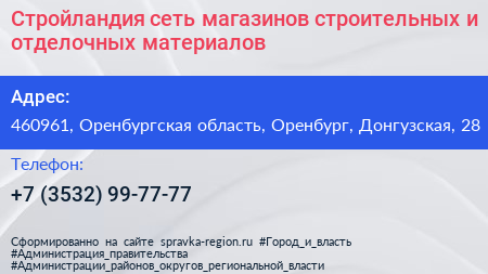Стройландия сеть магазинов строительных и отделочных материалов - визитка