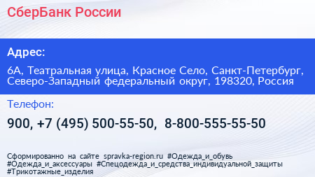 СберБанк России - визитка