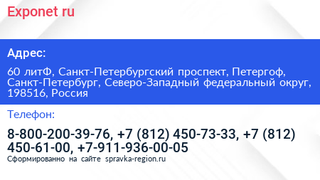 Exponet ru - визитка