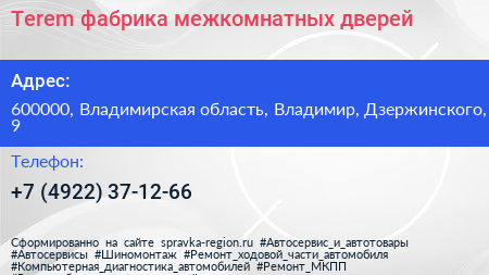 Terem фабрика межкомнатных дверей - визитка