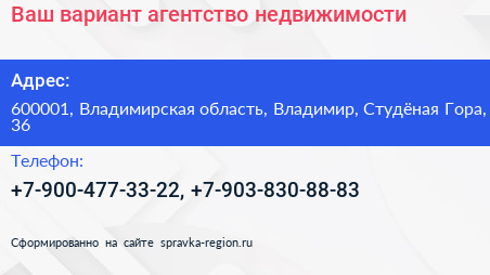 Ваш вариант агентство недвижимости - визитка