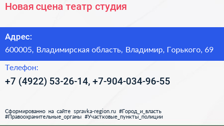 Новая сцена театр студия - визитка