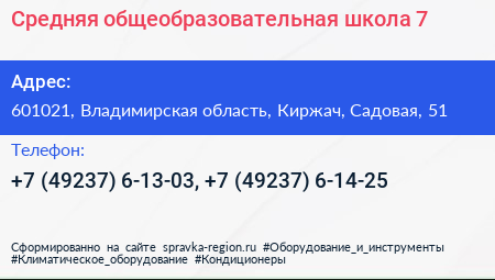 Средняя общеобразовательная школа 7 - визитка