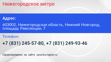 Нижегородское метро - визитка