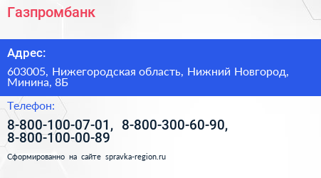 Газпромбанк - визитка