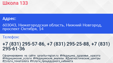 Школа 133 - визитка