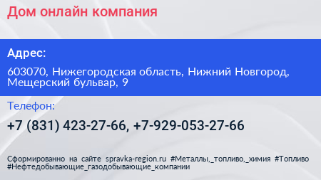 Дом онлайн компания - визитка