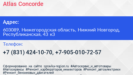 Atlas Concorde - визитка