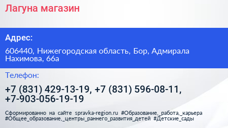 Лагуна магазин - визитка