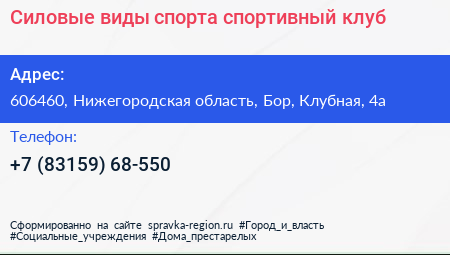 Силовые виды спорта спортивный клуб - визитка